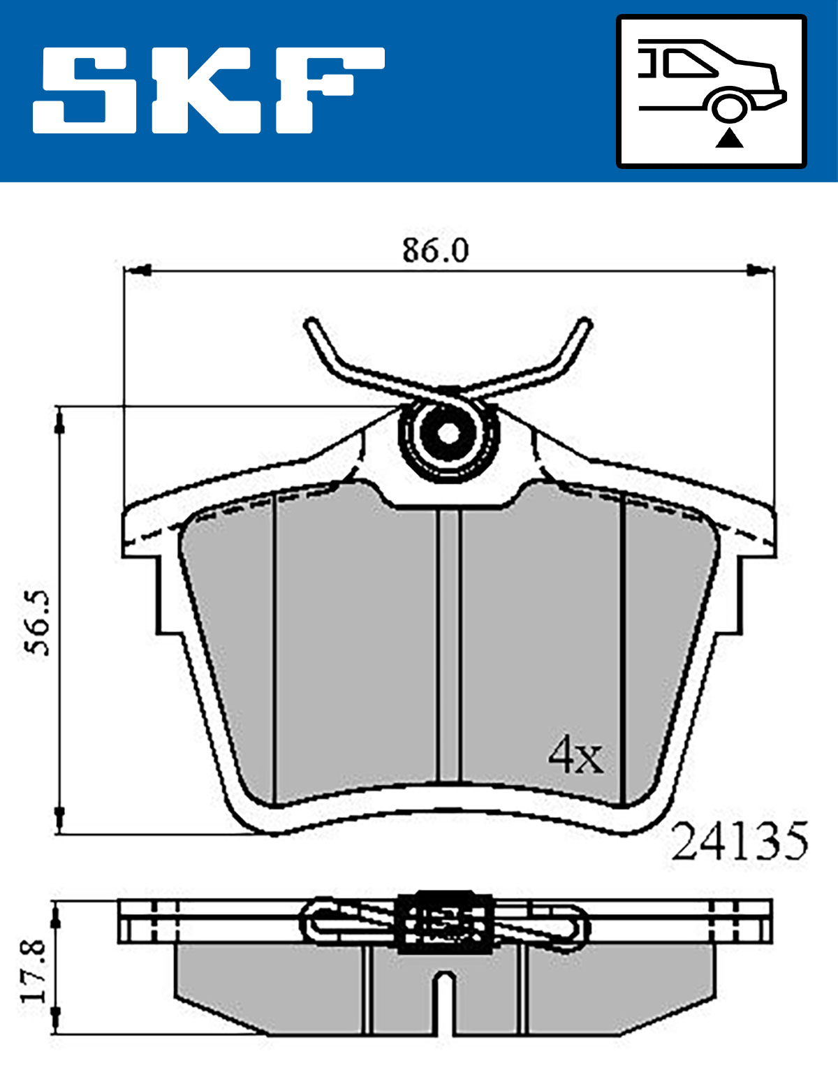 Set placute frana,frana disc VKBP 90186 SKF